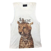 Philipp Plein white leopard graphic top